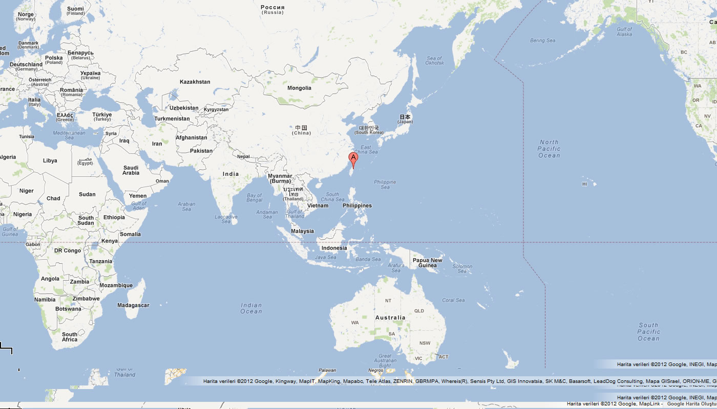 carte du taiwan monde